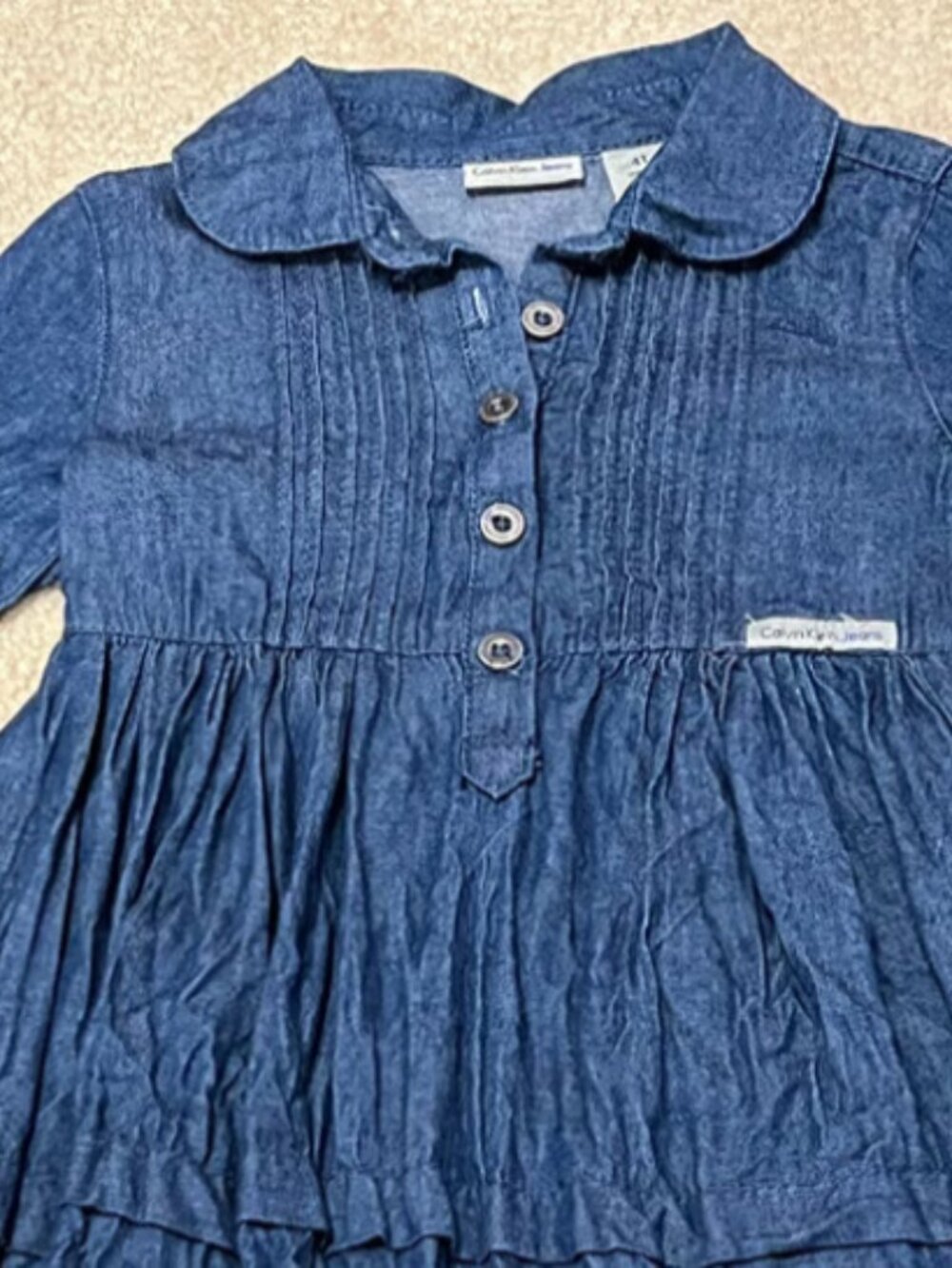 Calvin Klein Jeans - Girls Long Sleeve Denim Dress - Size 4T